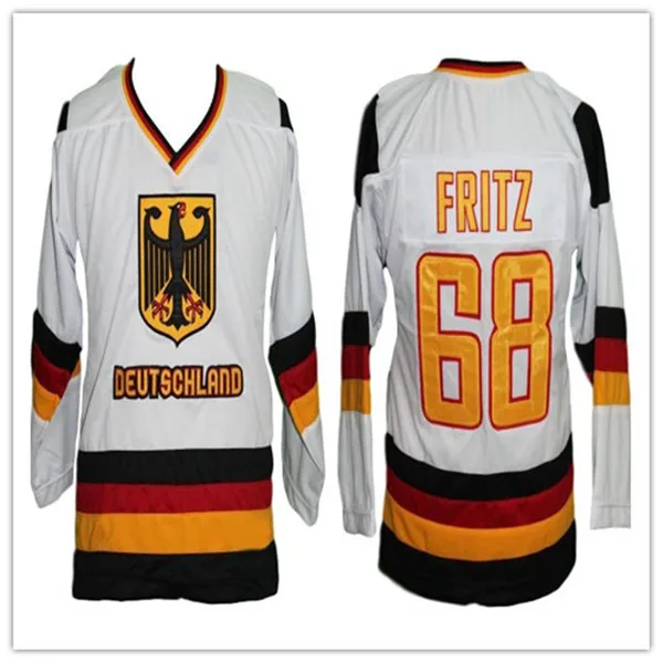 

#11 scheibler #68 fritz Germany Retro Classic MEN'S Hockey Jersey Embroidery Stitched Customize any number and name