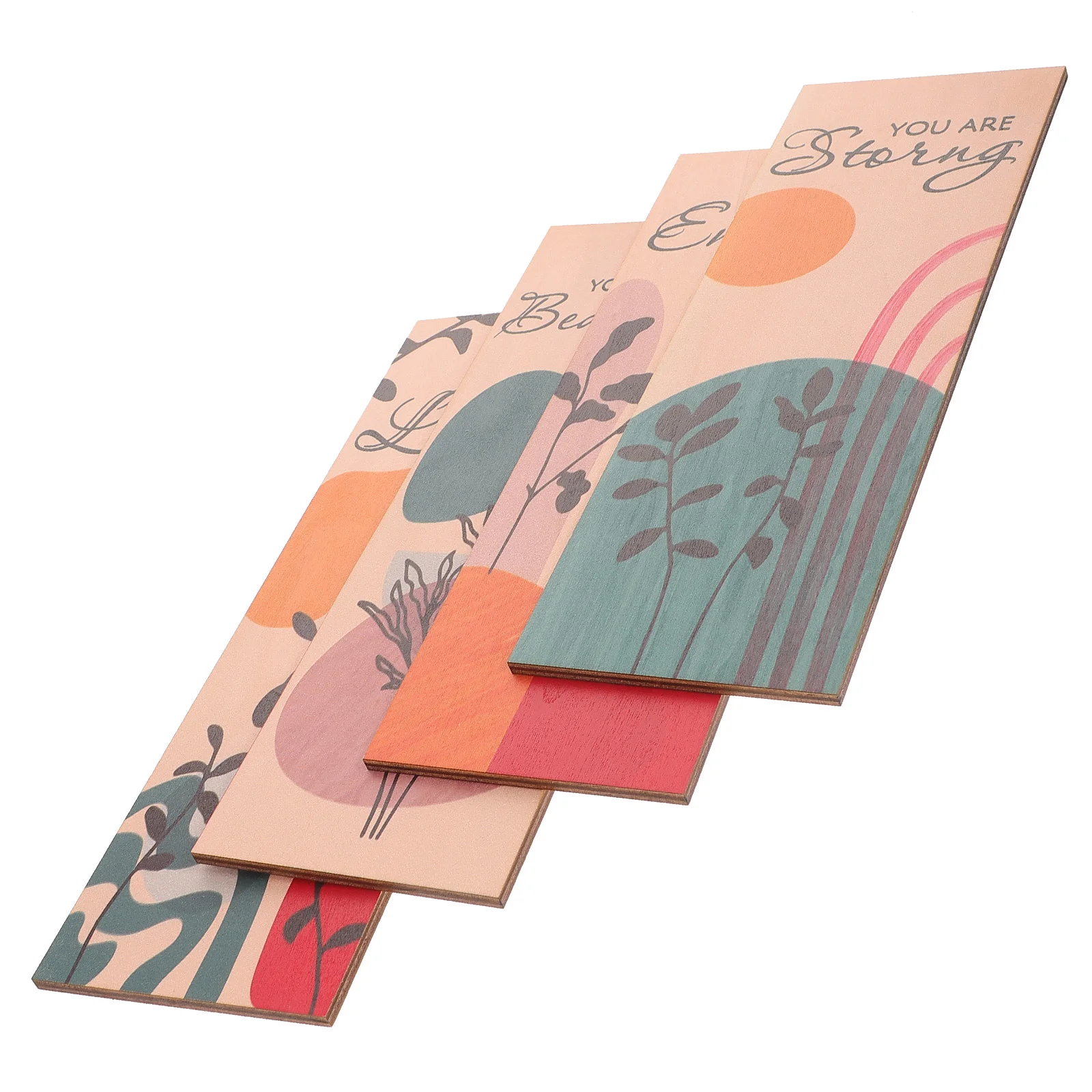 

4pcs Bathroom Wall Decor Bohemia Print Minimalist Bathroom Sign Wooden Hanging Wall for Farmhouse