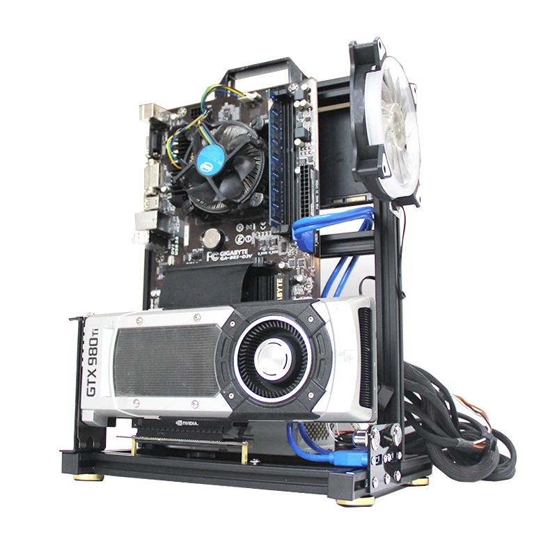 Открытое шасси из алюминиевого сплава ITX настольное комбинированное шасси MATX с водяным охлаждением с воздушным охлаждением satx вертикальная стойка