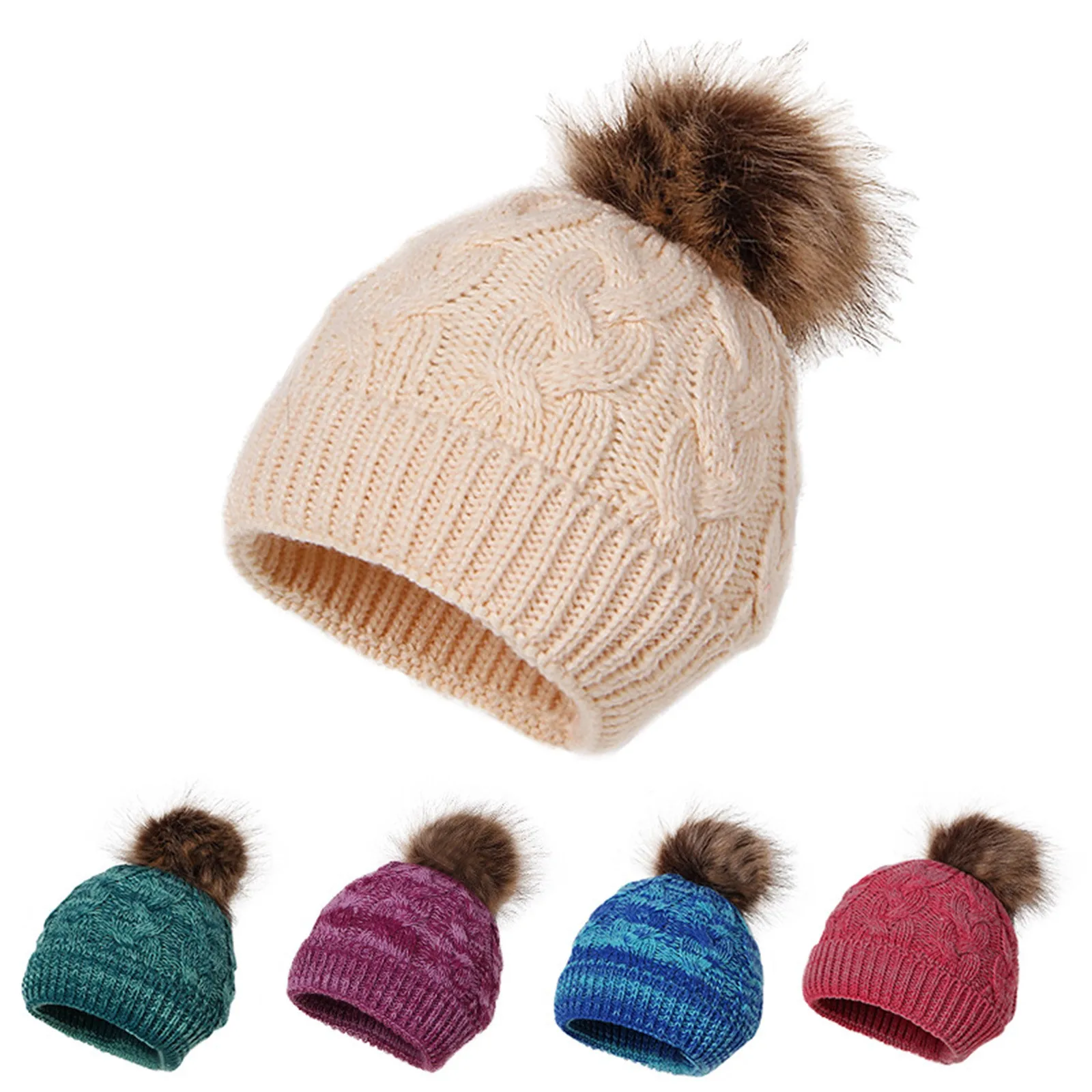 

Infant Toddler Winter Skiing Hat For Baby Girl Boy Knitted Warm Skiing Caps Cotton Knit Mittens 18 Month Baby Girl Fleece Hat