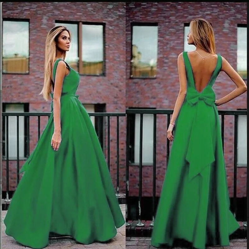 

AECU 2022 Woman Dress Sexy Suspender Backless Bow Prom Evening Dress New