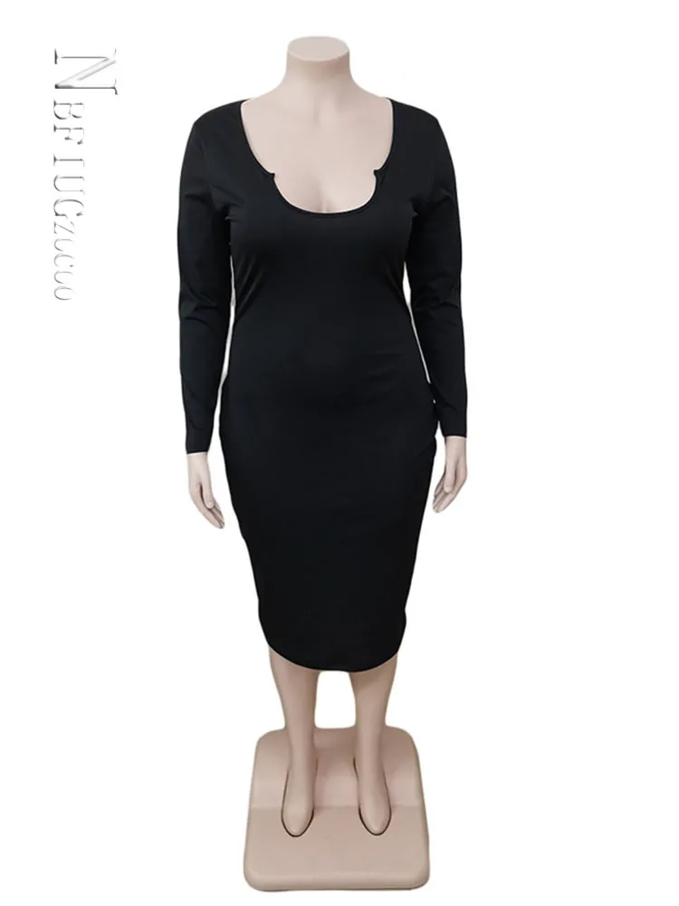 

Full Sleeve V-neck Stretchy Women Dress Streetwear Slim Fit Female Dresses