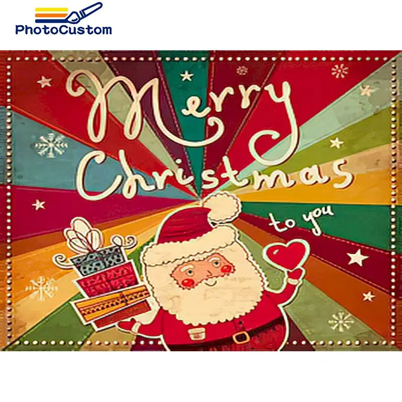 

PhotoCustom DIY Diamond Embroidery Sale portrait Cross Stitch Diamond Painting Full Square Santa claus Rhinestones Pictures Bead