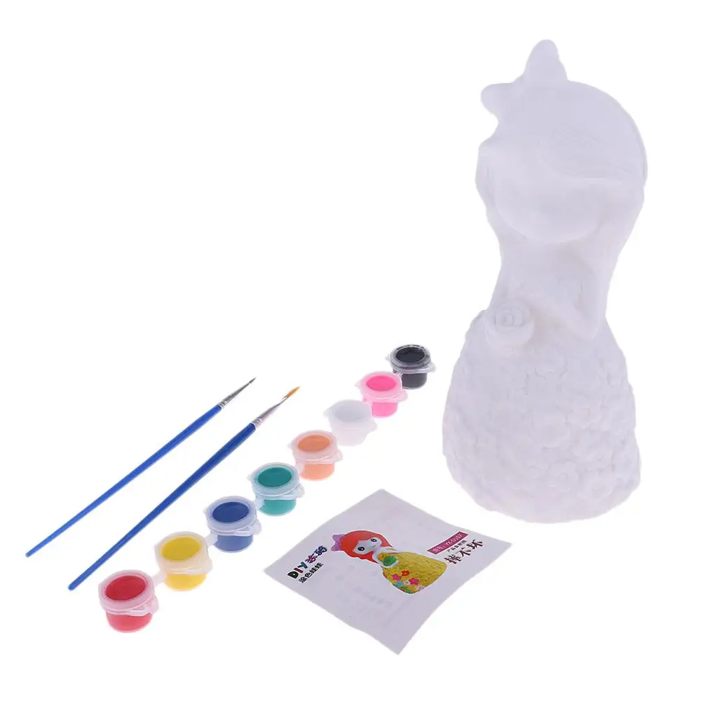 

Gypsum Doll Crafts for Kids Toy DIY Plaster Painted Dolls with Pigments and Paintbrushes #2