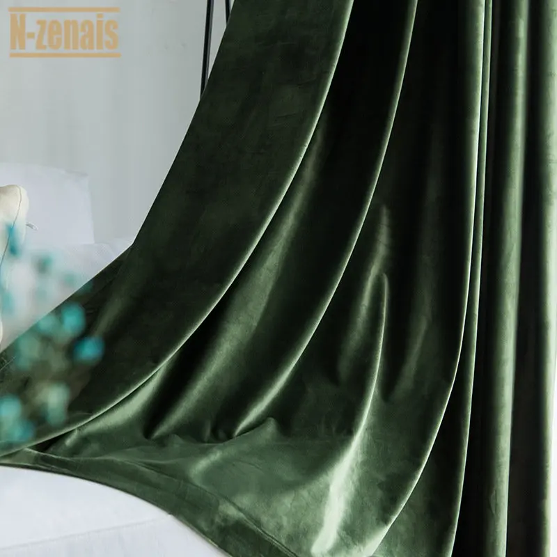 

New Luxury Beautiful Velvet Shading High-quality Solid Color Insulation Customization Curtains for Living Dining Room Bedroom