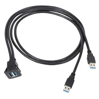 1m socket cable usb 3 0 auto car flush mount male to female extension cord dashboard panel square audio line for motorcycle