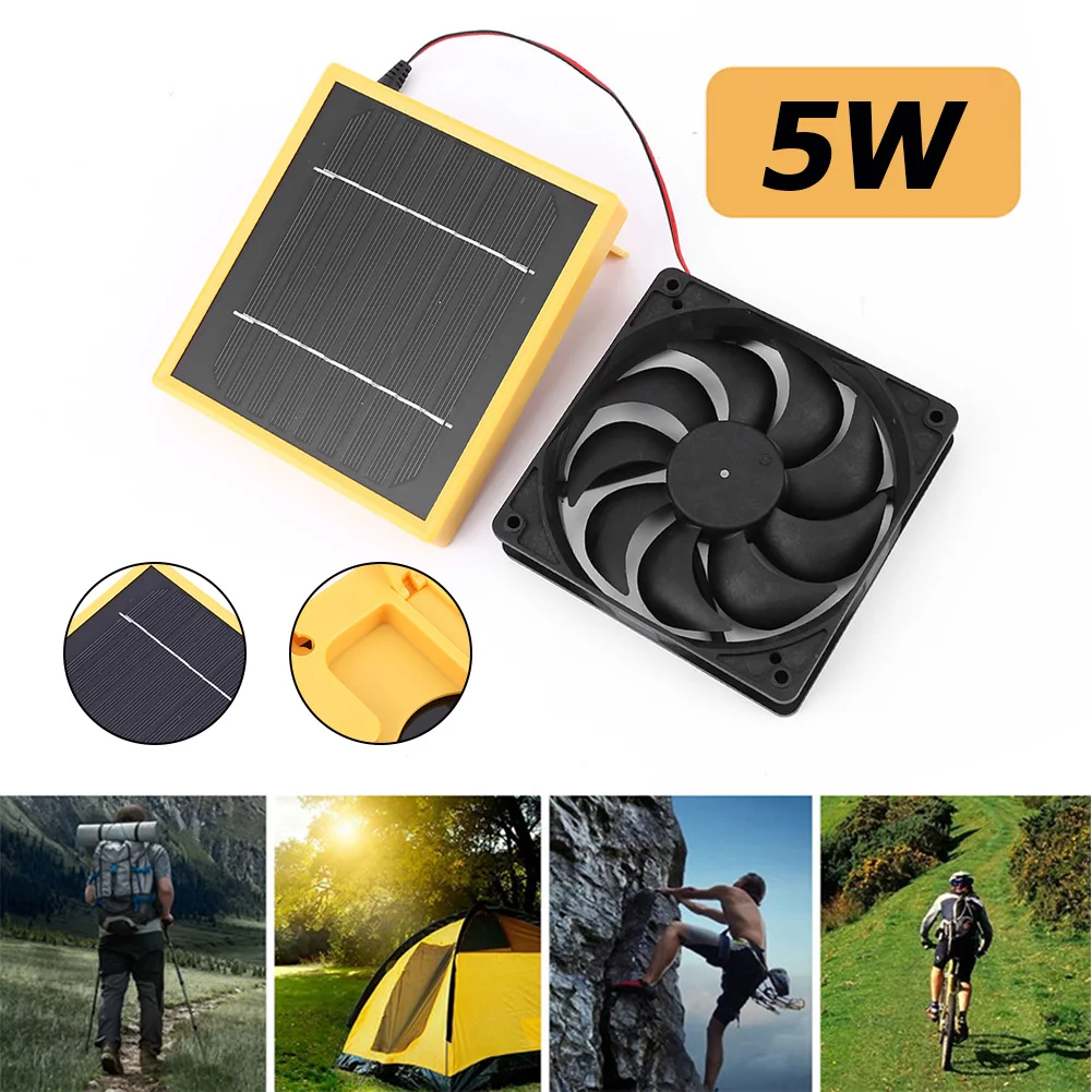 

Portable 5W 12V 6 inch Solar Exhaust Fan Air Extractor for Travel RV Dog Chicken House Solar Panel Powered Ventilator Fan