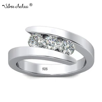 100 925 sterling silver 0 1ct 3 stones engagement moissanite ring for women female diamond jewelery with 3 certificates