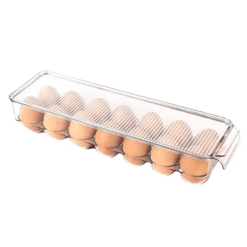 

Держатель для яиц на дверь холодильника, контейнер для хранения яиц с крышкой, прочный органайзер для яиц с 14 отсеками, экономия места
