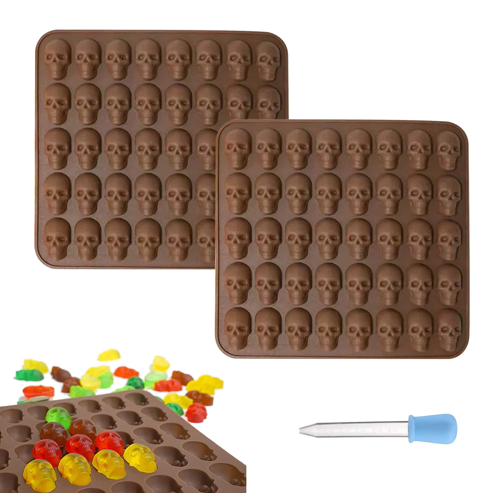 

Форма в виде кубика льда с черепом, искусство на Хэллоуин, 2 шт., силиконовые формы в виде собак для приготовления ледяных кубиков, конфет, шок...