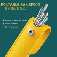 ear scoop 6 piece adult household portable spiral ear scoop set stainless steel ear scoop ear picking too