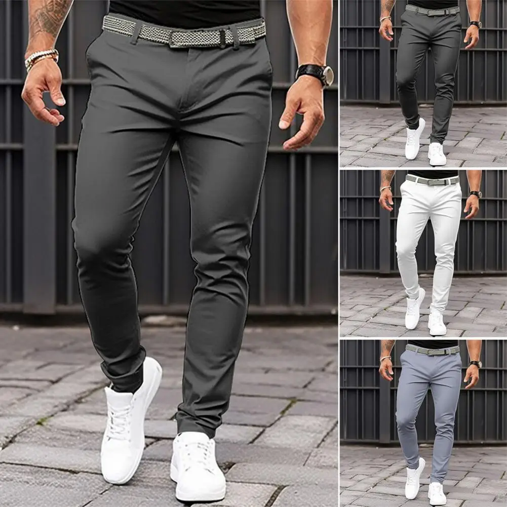 

Men Slim Fit Suit Pants Slim Fit Men's Business Office Trousers with Slant Pockets Zipper Fly Fine Sewing Workwear for A