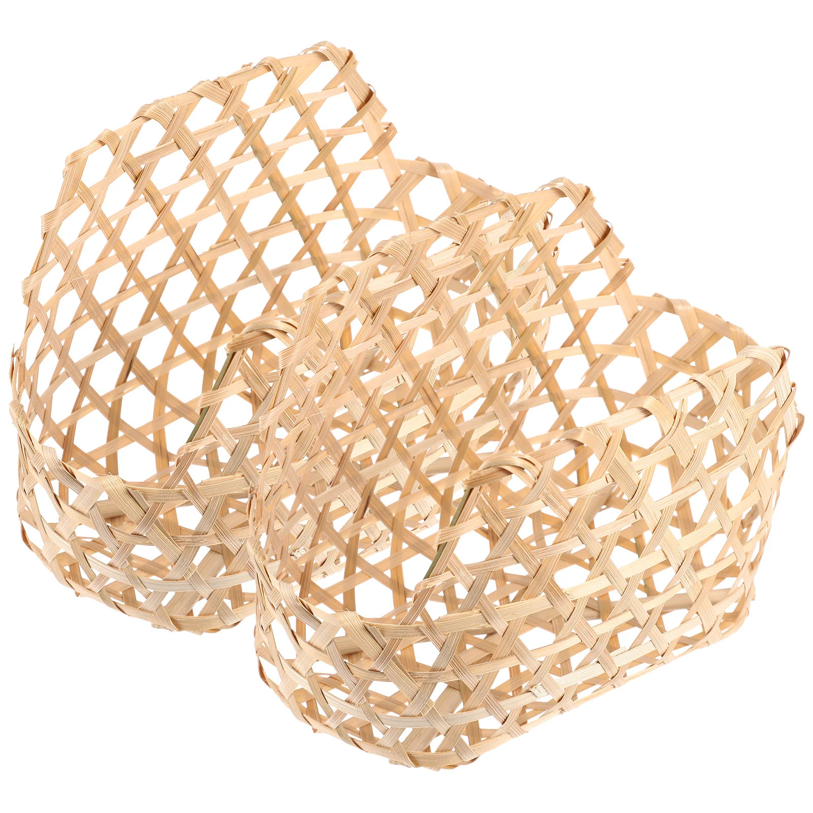 

Basket Woven Fruit Storage Trayserving Handle Wicker Vegetable Bowl Rattan Grocery Small Rustic Picnic Farmhouse Bread