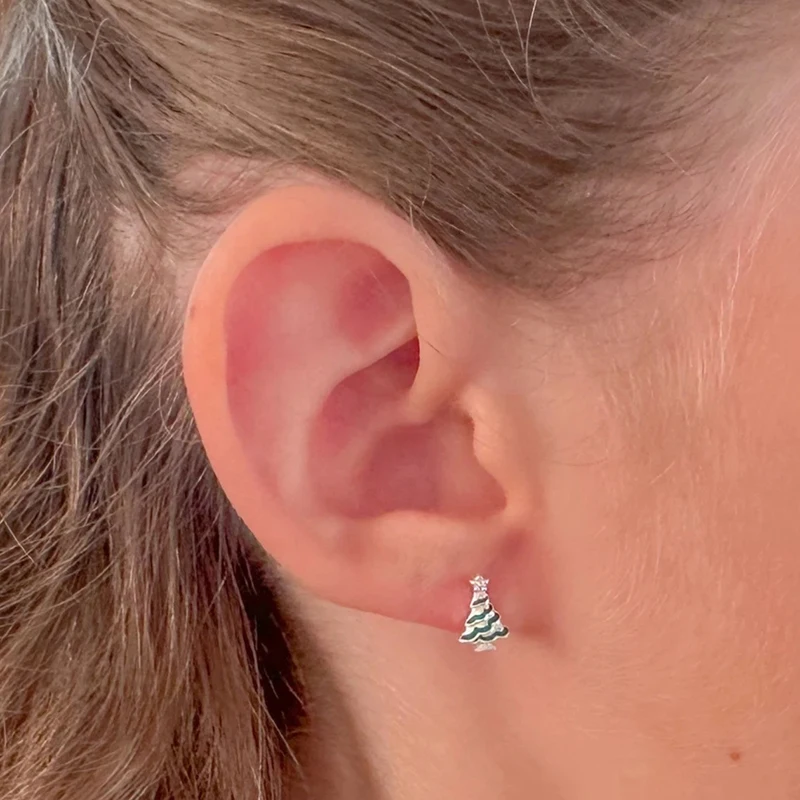 НОВЫЕ Изящные серьги-гвоздики Huitan в виде рождественской елки женские модные