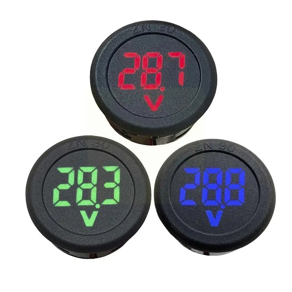 

Round Two Wire Car Voltmeter DC 5-100V LED Digital Voltage Meter Volt Monitor Current Display Panel X0I5
