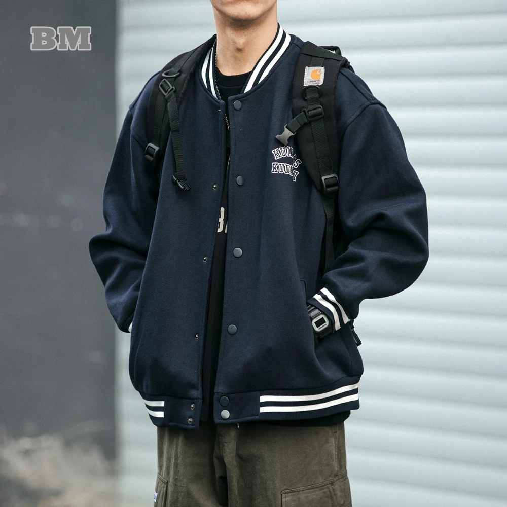 

Spring Autumn Japanese Streetwear Patches Embroidery Baseball Uniforms Korean College Style Jacket Harajuku Coat Men Clothing