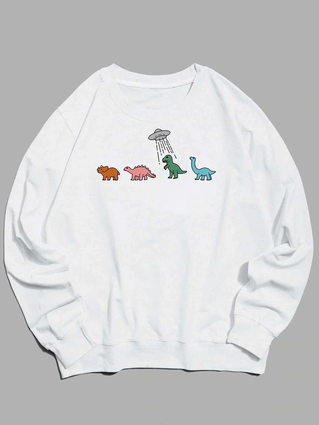 

ROMWE Guys Cartoon Dinosaur Graphic Sweatshirt