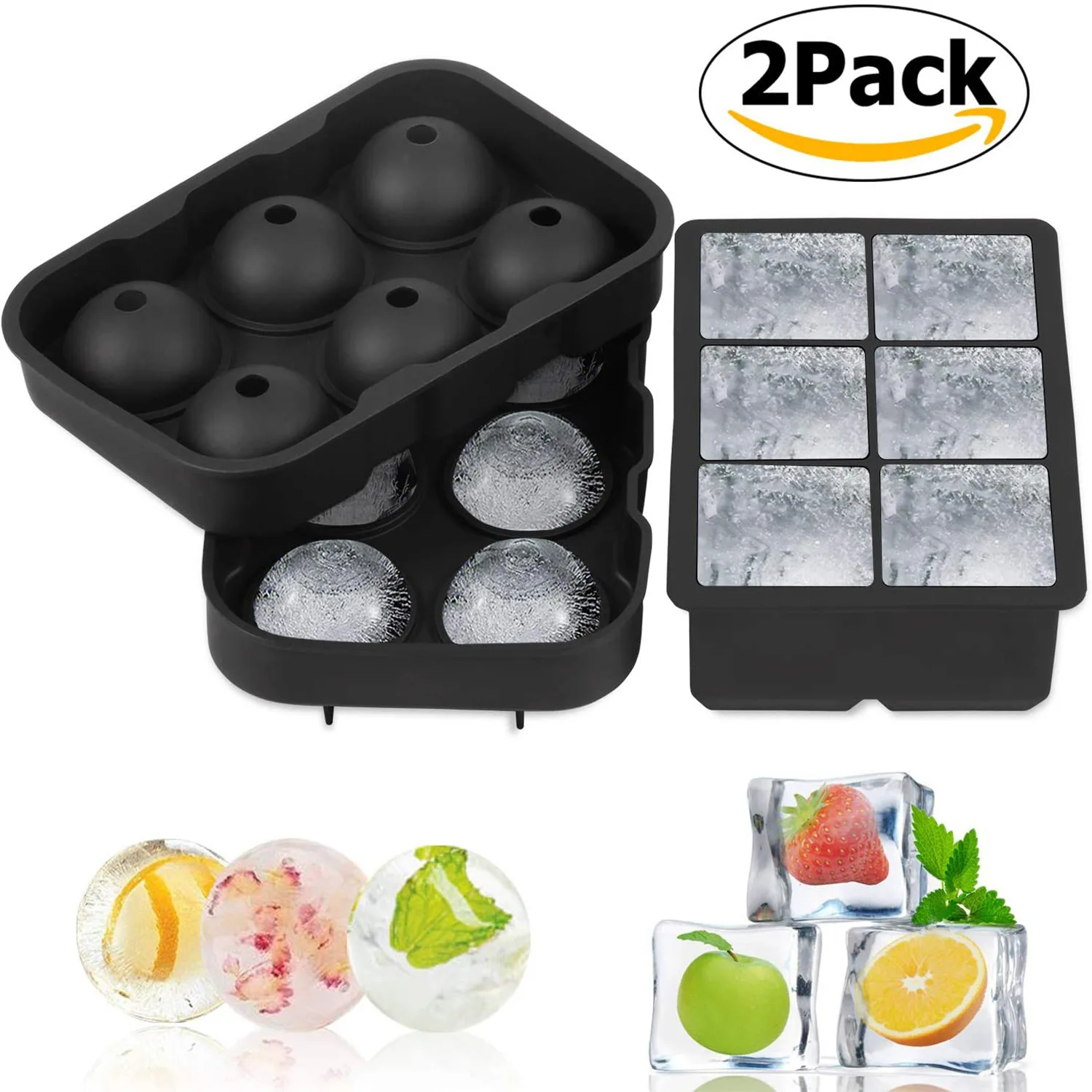 

Ice Cube Maker Silicone Ice Mold 6 Cell Sphere Ice Ball Mold Square Ice Cube Tray Whiskey Cocktail Party Bar Accessories