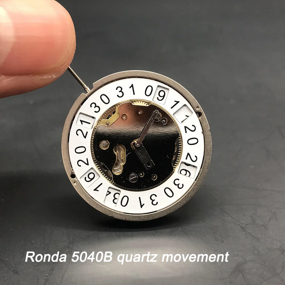Ronda 5040B Quartz Watch Movement Stainless Steel Watch Parts Single Calendar Original Standard Clock Battry