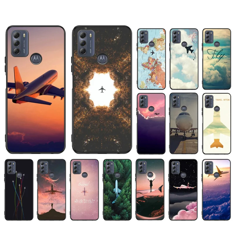 

Aircraft Airplane fly Travel Plane Phone Case for Motorola Moto G9 Plus G7 G8 Play G7 Power G100 G20 G60 One Action Macro