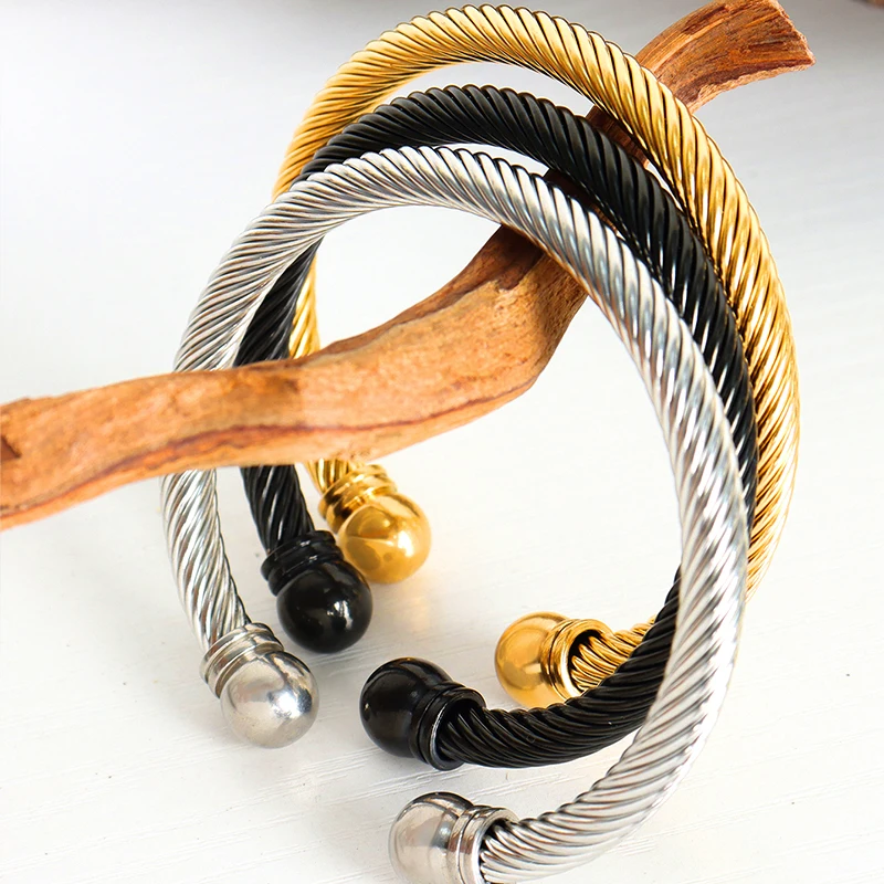 Простые витые браслеты-манжеты Liora для женщин и мужчин круглый браслет из