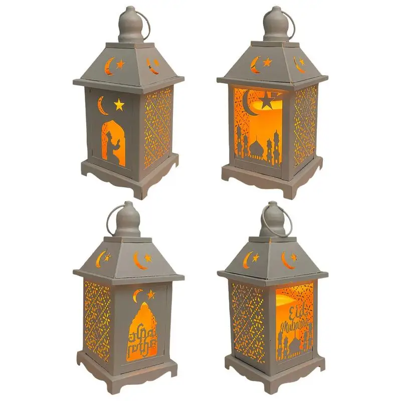 

Украшения для дома Eid Al Adha, деревянная подставка для стола, освещенный фонарь, искусственное событие, товары для украшения