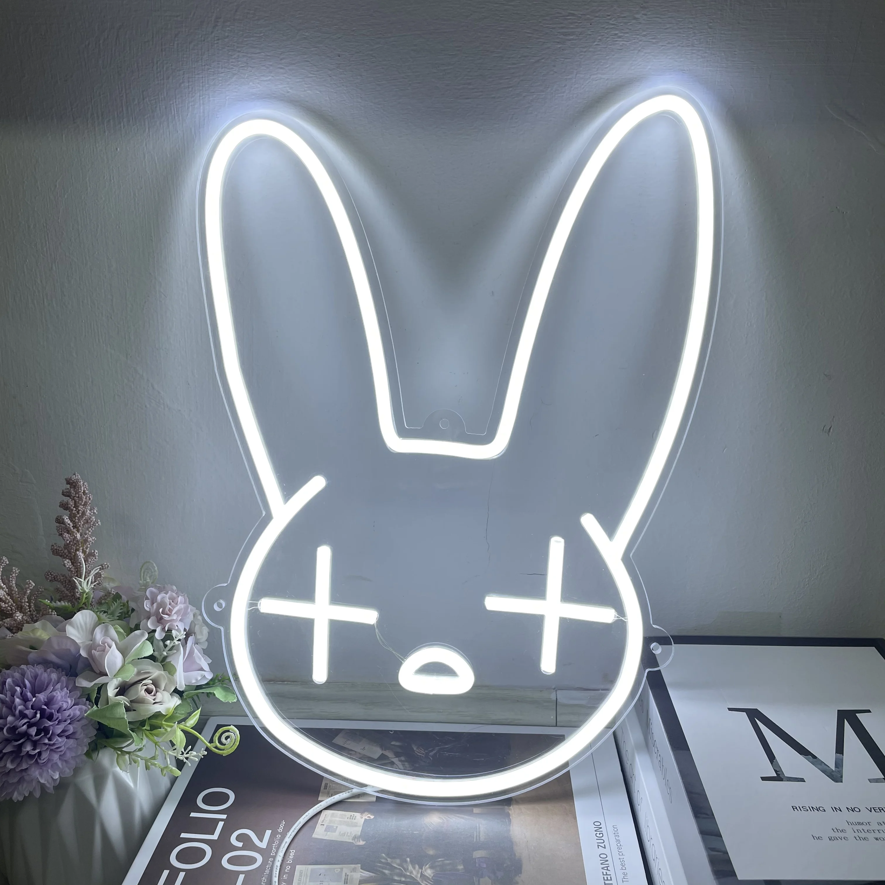 

Bad Bunny Rabbit Neon Sign Custom Animal Neon Lights Birthday Bedroom Home Room Party Bar Shop Decor Personalized Gifts