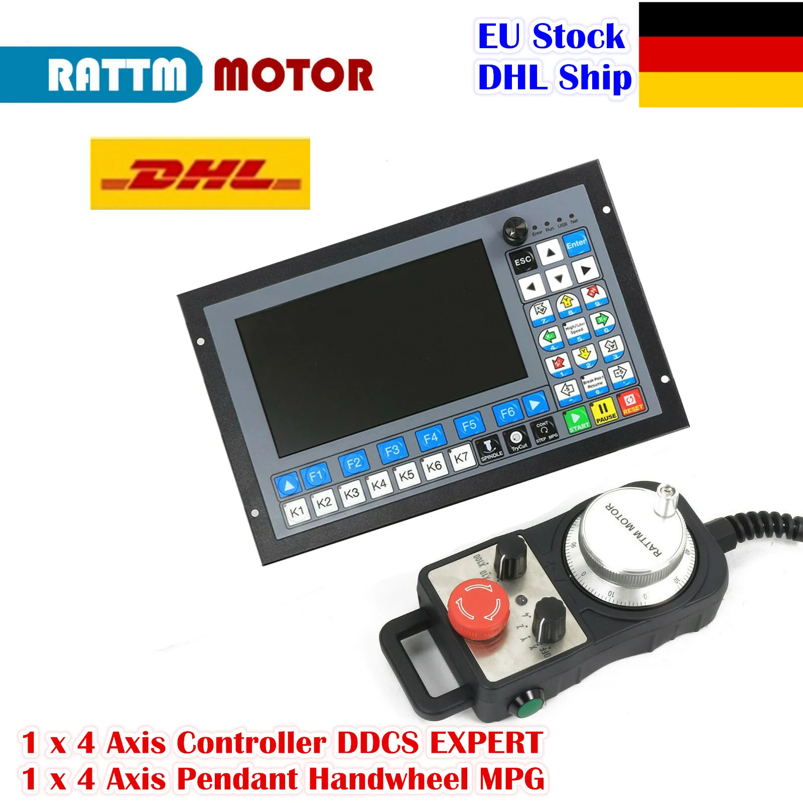 

[EU Ship] 4-осевой контроллер движения CNC автономный PLC офлайн DDCS Expert & MPG Маховик и аварийная остановка