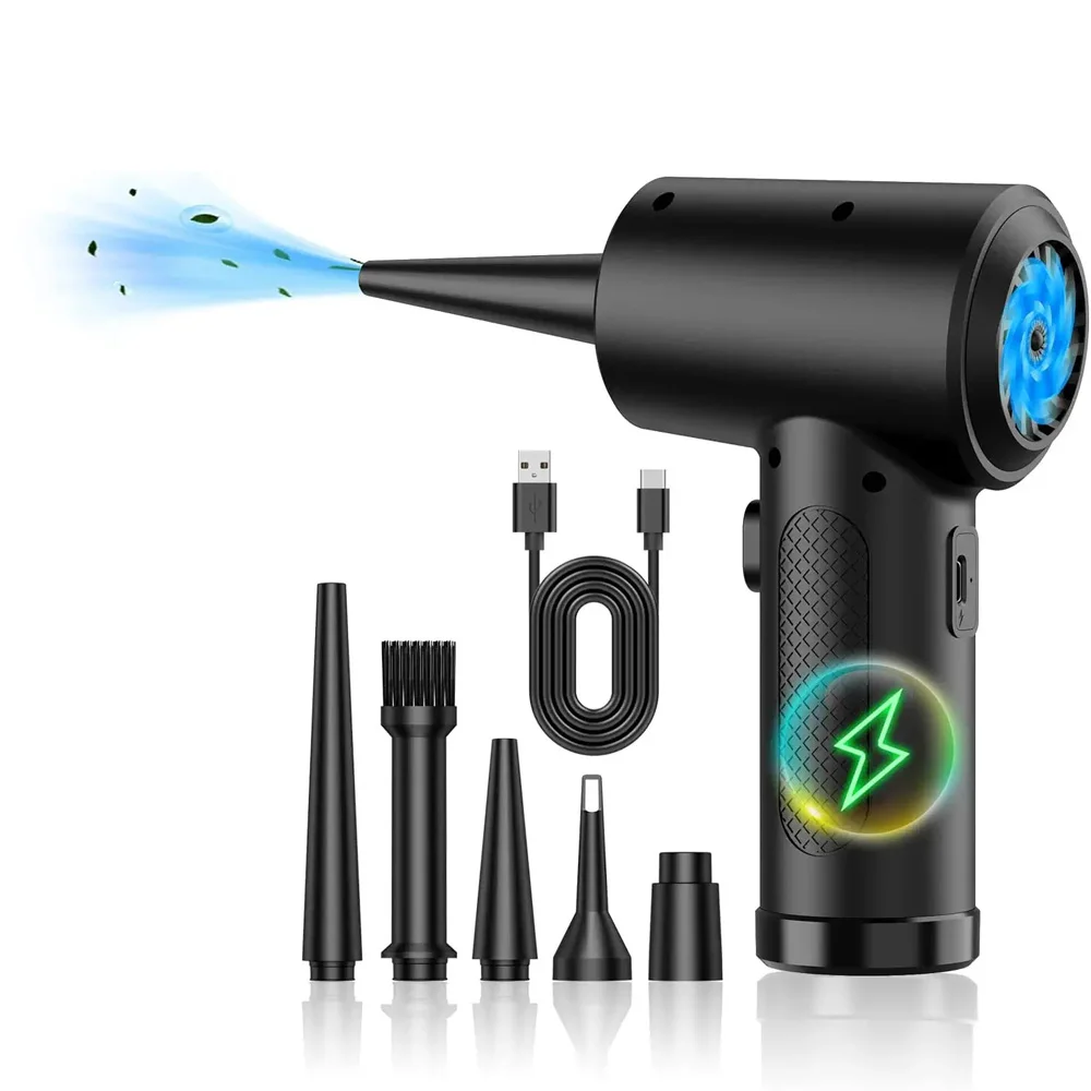 

Wireless Compressed Air Duster Blow Cleaning Gun Cordless Blower 60W 5100 RPM For Computer Keyboard Cleaning Car Camera Laptop
