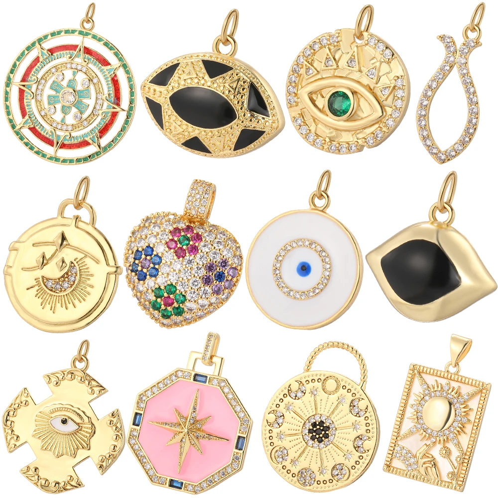

Турецкие Подвески с голубым глазом для изготовления ювелирных изделий Boho милые Золотые Серьги Подвески Diy ожерелье браслет кулон в виде сер...