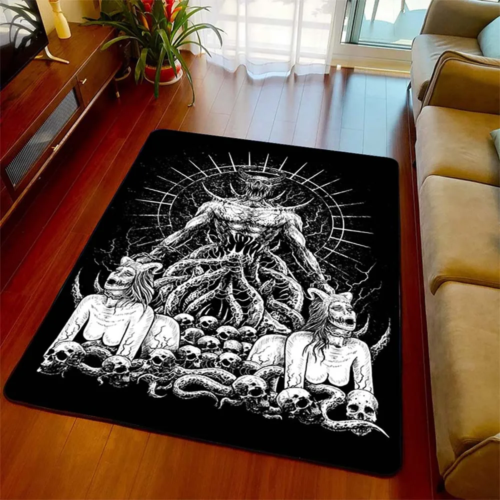 

Home Satan Demon Skulls Ouija Board Area Rug Ouija Floor Mat Gothic Rug Home Decor Bathroom Rug for Bedroom Witchcraft Supplies