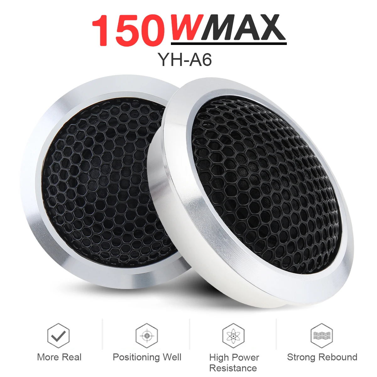 2pcs 35W Mini Dome Tweeter Speakers High Efficiency Universal Loudspeaker Built-in crossover for Car Audio System 2pcs 35W Mini Dome Tweeter Speakers High Efficiency Universal Loudspeaker Built-in crossover for Car Audio System