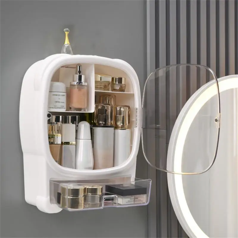 

Настенное косметическое средство без необходимости пробивки пыленепроницаемой эмульсии для очистки лица органайзер для макияжа