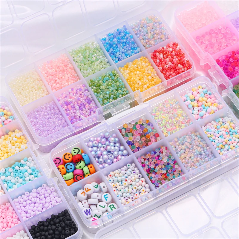 

10Colors Jewelry Making Kit Alphabet Letter Beads Box Czech Crystal Glass Seed Beads Set For Handmade DIY Earring Bracelet Rings