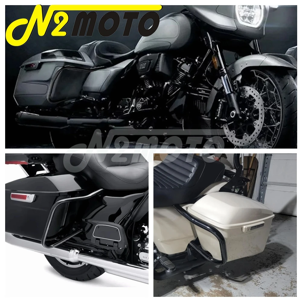 Черная железная защитная седельная сумка для Harley CVO Road Glide FLTRXSE 2023 2024 комплекты