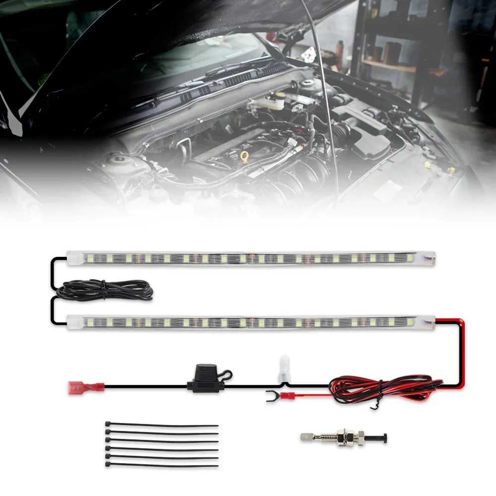 

Универсальная белая светодиодная лента для подсветки под капотом автомобиля, внутренняя световая панель для легковых автомобилей, грузовиков, внедорожников, пикапов, прицепов, кемперов, водонепроницаемая.