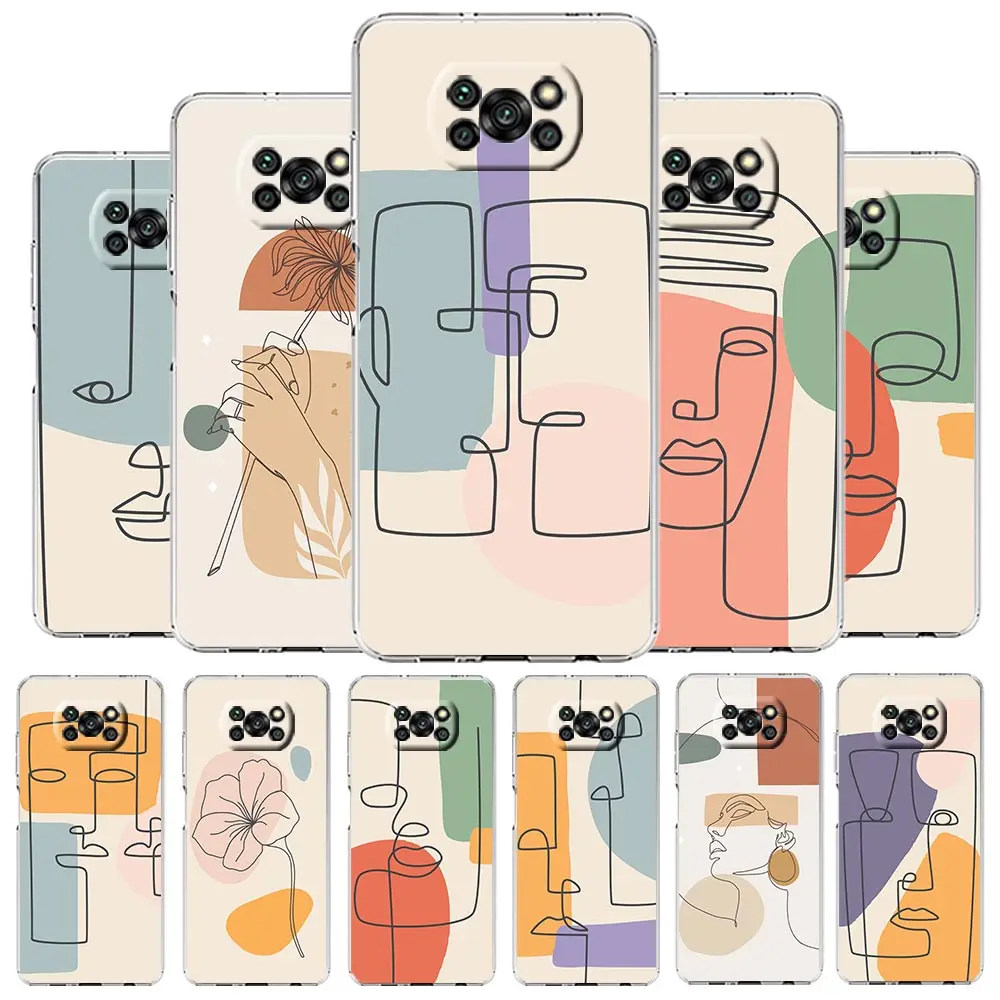 

Couples Flower One Line Wall Art Phone Case For Xiaomi Poco X3 NFC F3 M3 X4 X5 Pro 5G Mi 11 Lite Ultra 11X 12 12T Pro 11i Cover