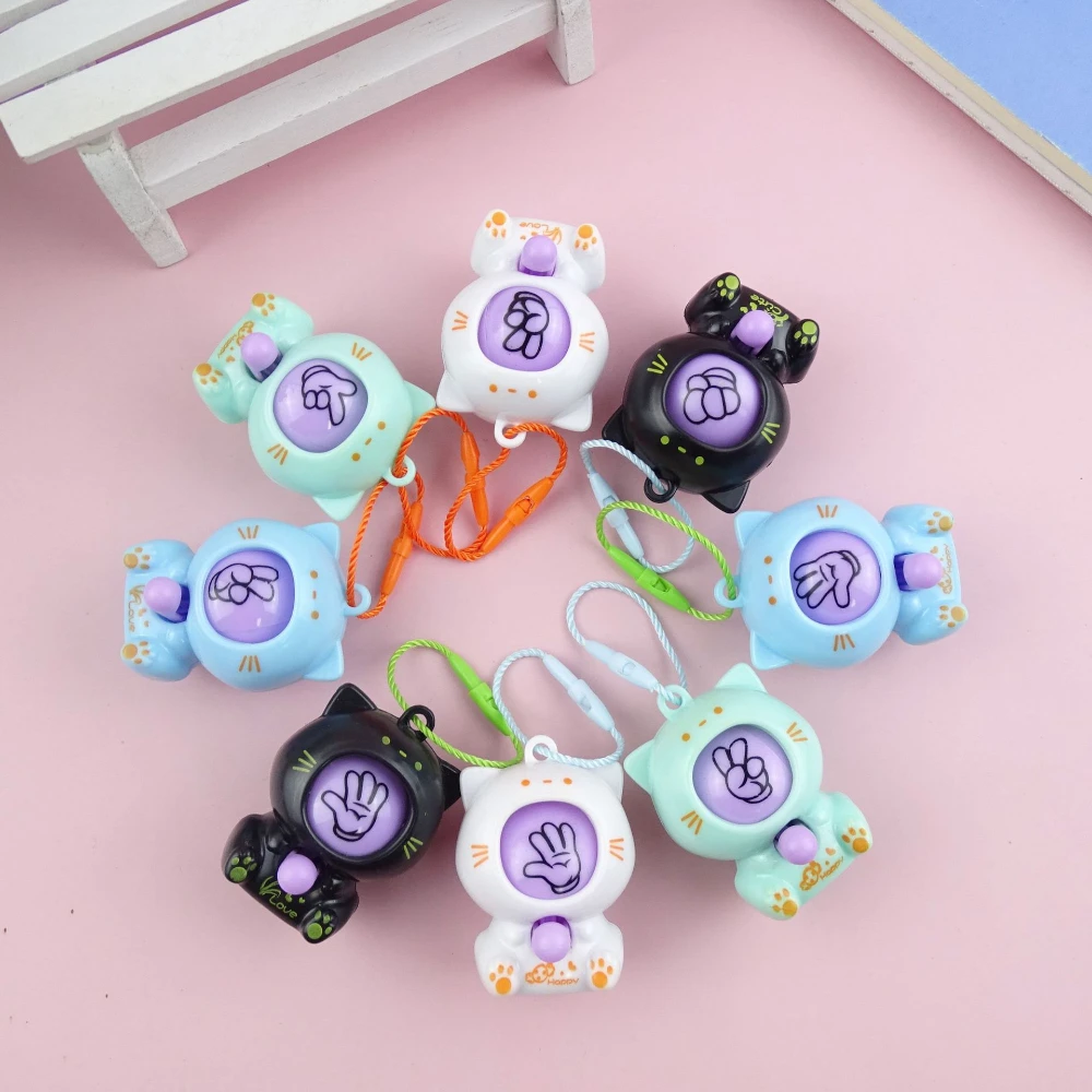 

10Pc Cute Rock-paper-scissors Face Change Keychain Toys for Children's Birthday Baby Shower Party Favors Guests Gifts Goodie Bag