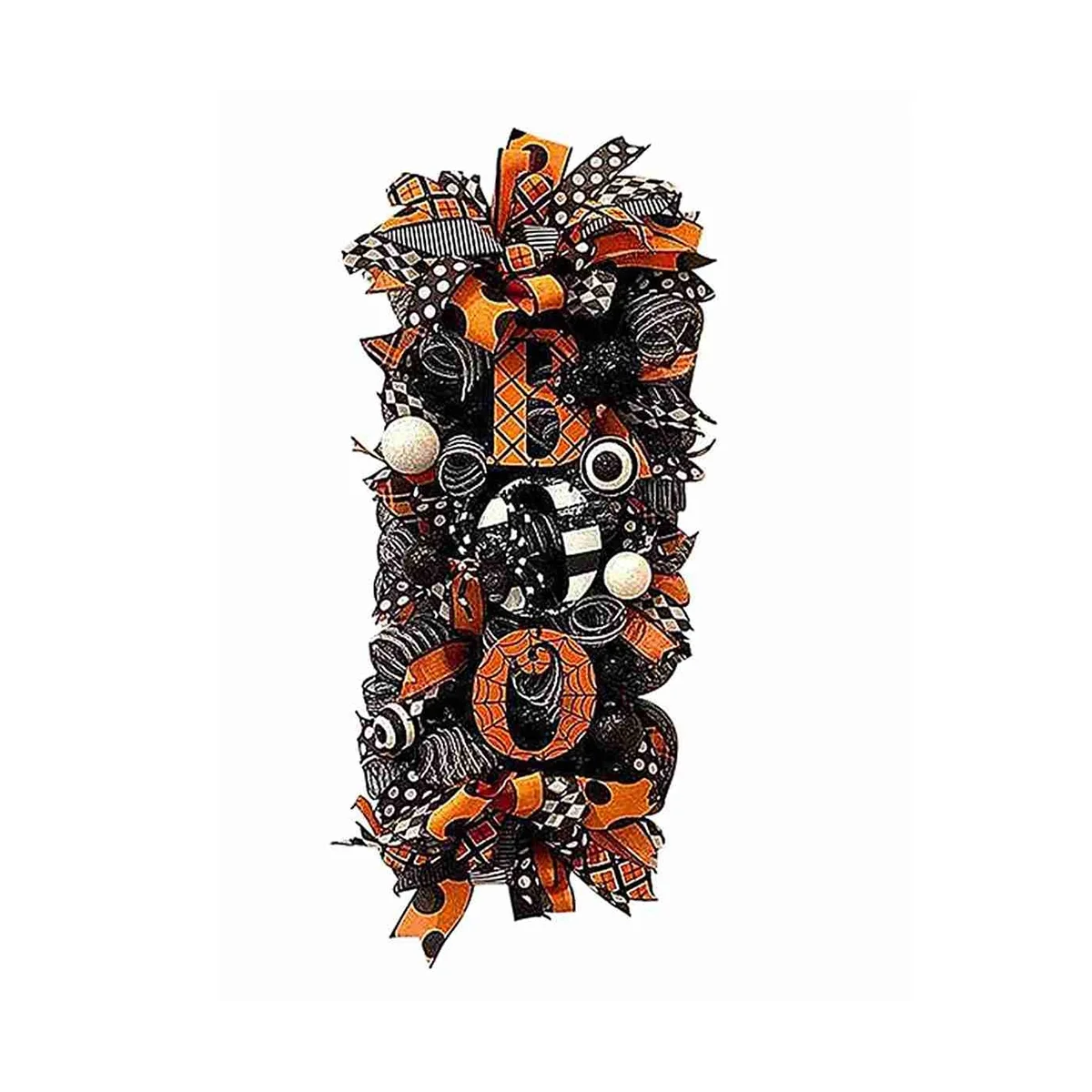 

Halloween Swag Wreath Fall Wreath, Halloween Swag Wreath for Front Door, Halloween Spider, Mesh and Ribbons Swag Wreath