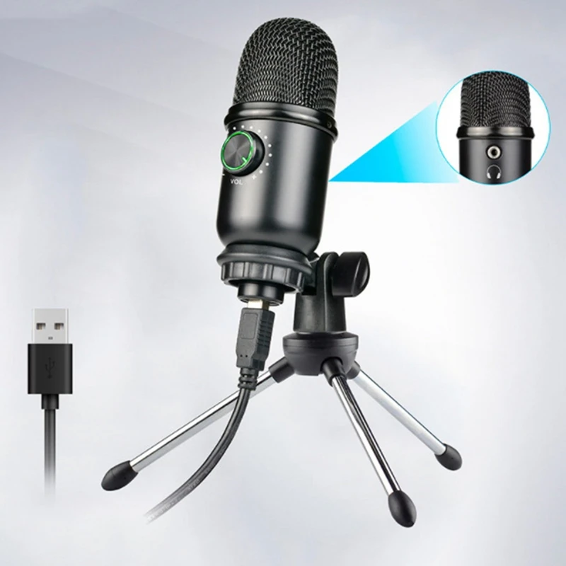 Профессиональный конденсаторный микрофон USB Φ 16 Core для компьютера караоке KTV Tik Tok