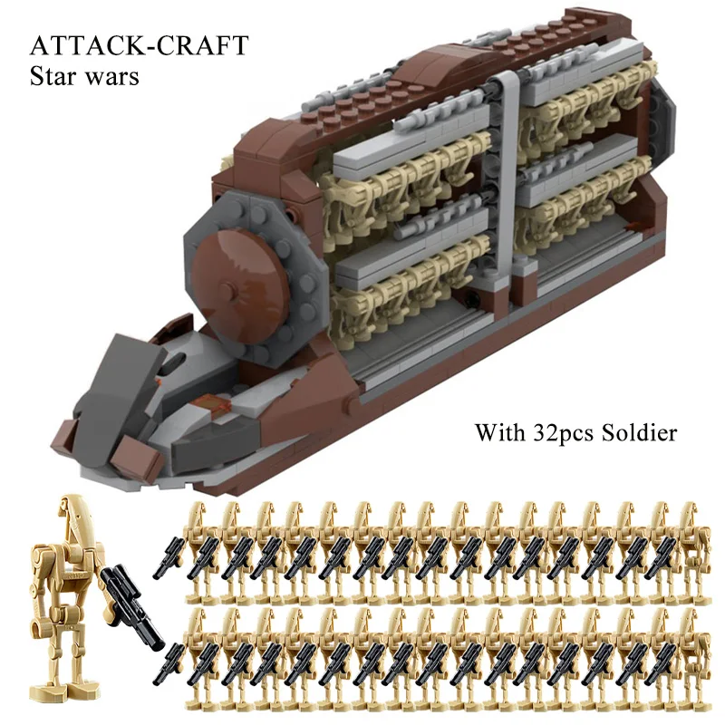 

Star Figma Wars Droid Platoon Attack-craft Building Blocks With Space Battle Droids Transport Battleship Bricks Kid Toys Gifts