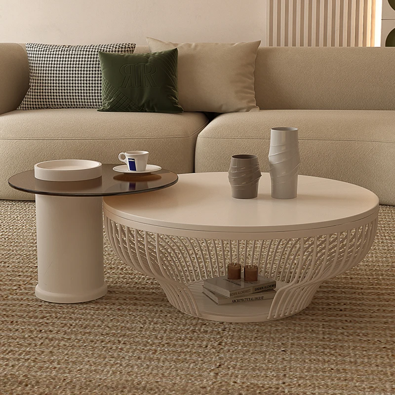 Living Room Coffee Table Nordic Designer Simple Round Coffee Table Minimalist Aesthetic Mesa Auxiliar Lounge Suite Furniture
