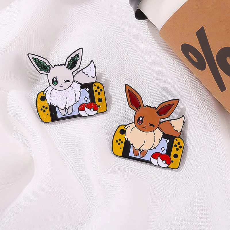 

Anime Pokemon Pikachu Enamel Pins Collect Kawaii Pixie Game Machine Metal Cartoon Brooch Backpack Hat Bag Collar Lapel Badges