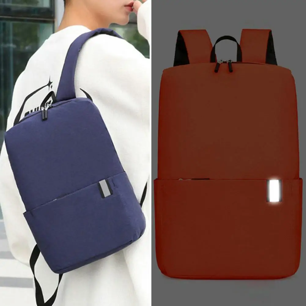 

Модный дорожный рюкзак с отражающей лентой, легкий рюкзак унисекс с гладкой молнией, походная сумка, школьная сумка