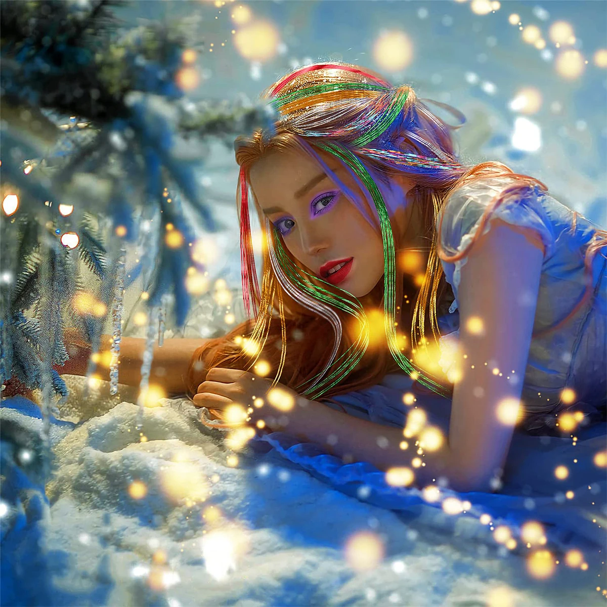 1800 шт. блестящие детские пряди для наращивания волос |