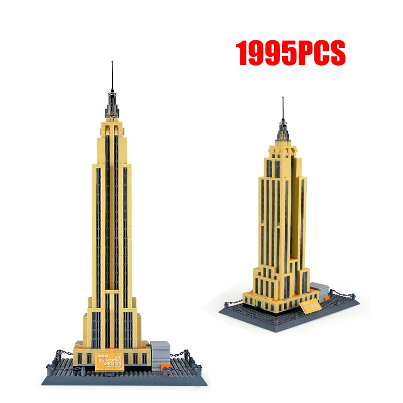 

1995Pcs Creative MOC world famous architecture Building New York Empire State Building Model City Bricks Toys for Children Gift