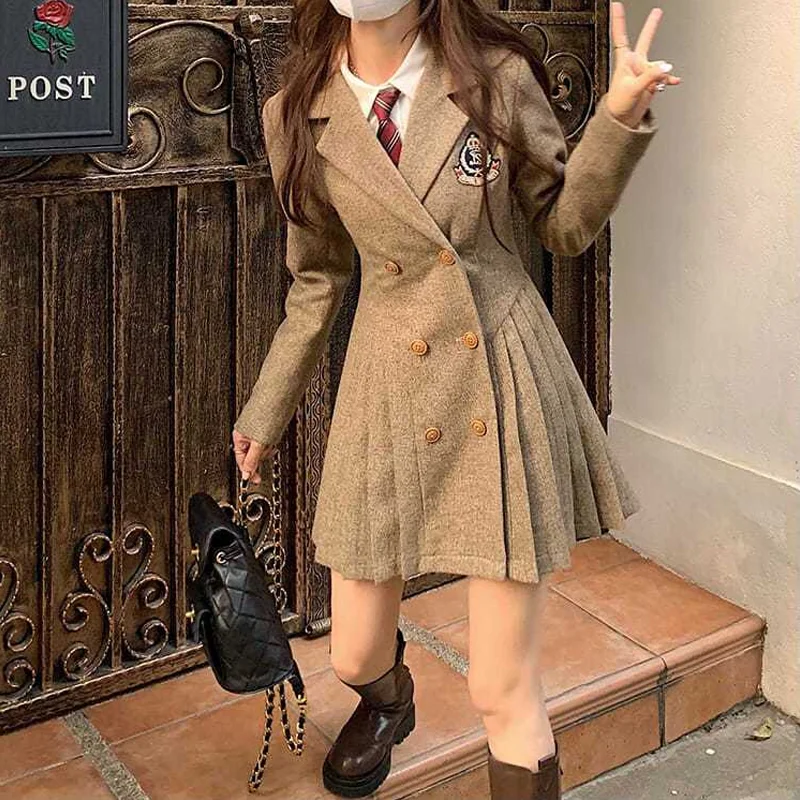 

SABINAX Woman School Uniform Spring Clothing Winter Dresses Korean Fashion Blazers Casual Mini Pleated Skirts Women Clothing
