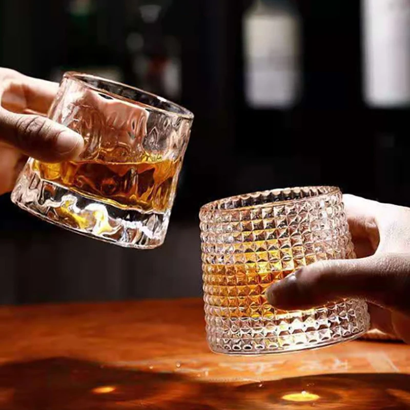 Универсальная Стеклянная Чашка Для Виски Прочная Круглая Посуда Коктейлей Вина