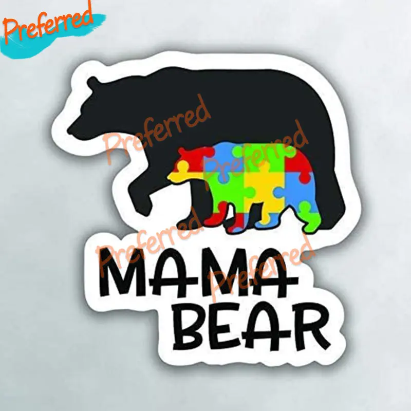 

Autism Mama Bear Car Sticker Car Bumper Truck Van SUV Window Cup Laptop Motorcycle Helmet Trunk Surf Camping Vinyl Decal