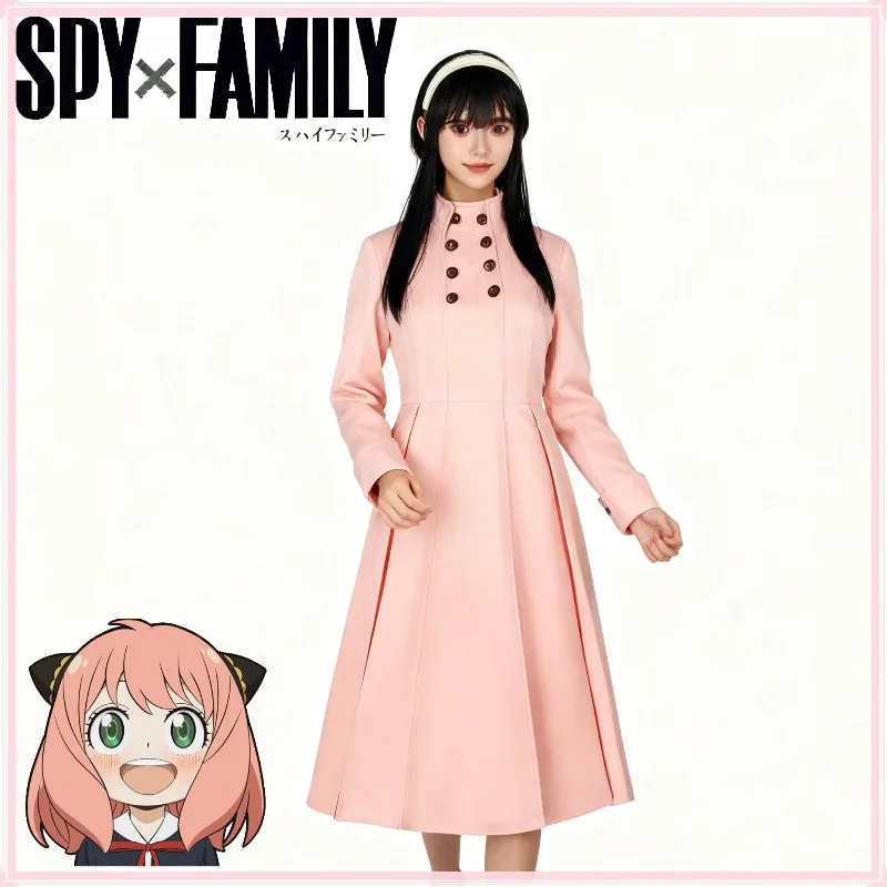 Фото Япония Anmie Spy X Family Forger Косплей Йор Костюм Шипа Принцесса Розовое Платье Костюм Наряд Пальто Женская Одежда Для Хэллоуина №5